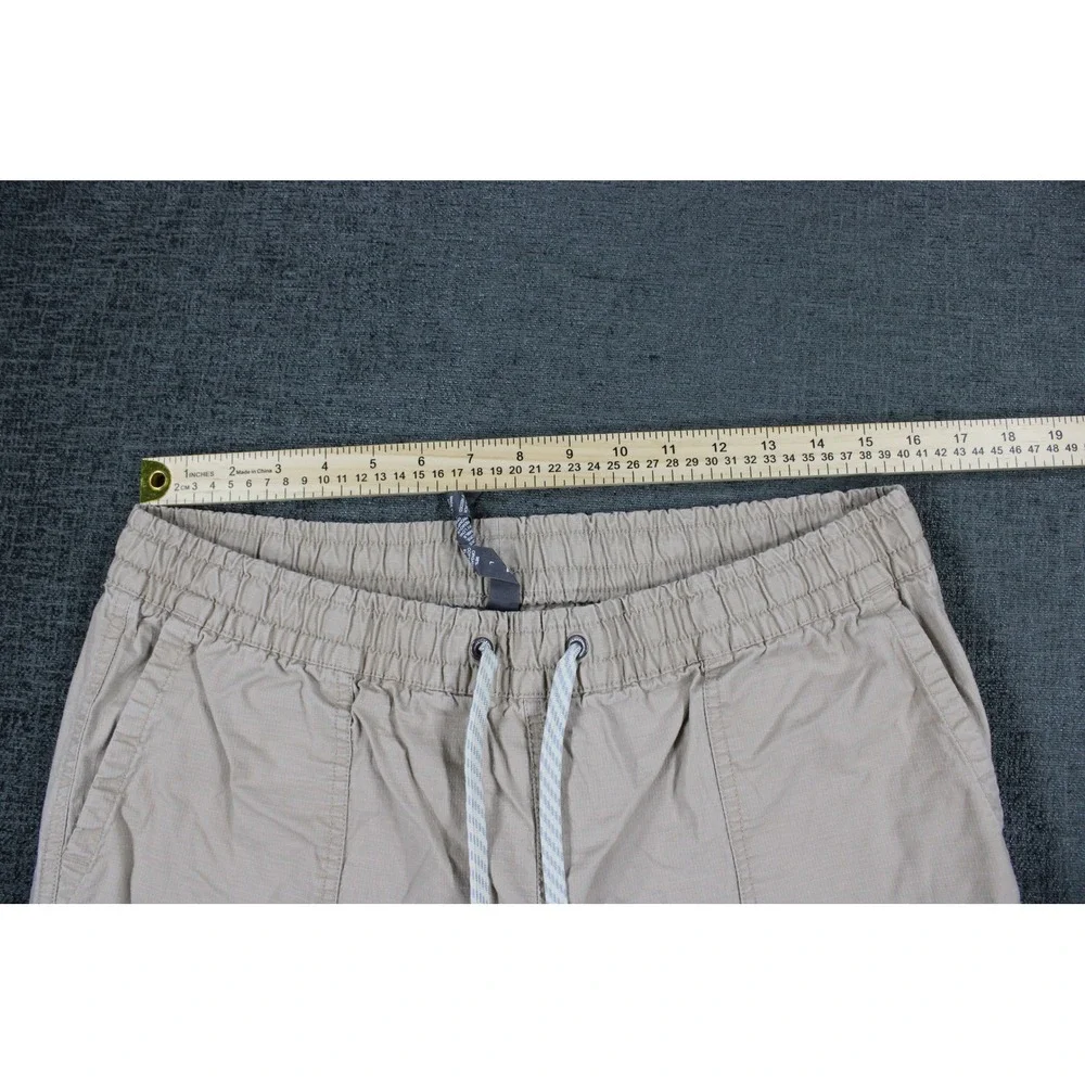 Vuori Ripstop Climber Pants Mens Large Khaki Tan Organic Cotton Stretch Raw Hem